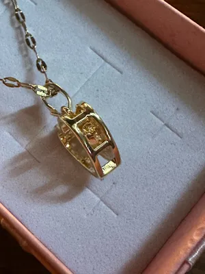 18kt Gold Plated Stainless Steel Heart and Cubic Zirconia Pendant Necklace thumbnail 4