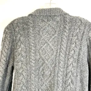 GAP Wool Cable Knit Cardigan Vintage Gray Y2K Dark Cottagecore thumbnail 9