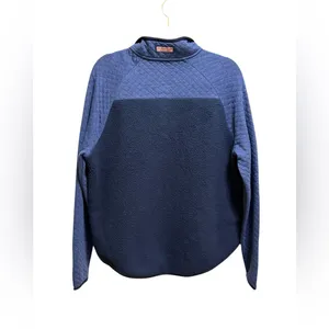 Vineyard‎ Vines Mixed Media Sherpa Shep Shirt Pullover in Blue Quilted Fleece L thumbnail 2