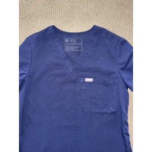 FIGS Women's Technical Collection Scrub Top Blue Short Sleeve V Neck Sz 2XS thumbnail 3