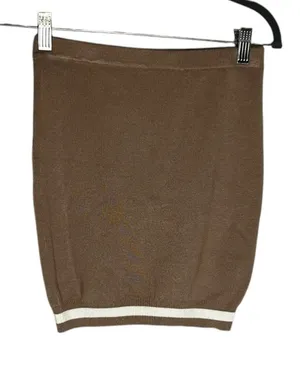 Superdown Beige & White Bonnie Varsity Mini Skirt Size‎ XS thumbnail 1