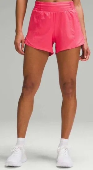 NWT Lululemon Hotty Hot High Rise 4” Lined Glazed Pink Size 4 thumbnail 1