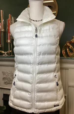 Gerry‎ Puffer Vest Women XS White Excellent Full Zip Quilted Lightweight thumbnail 1
