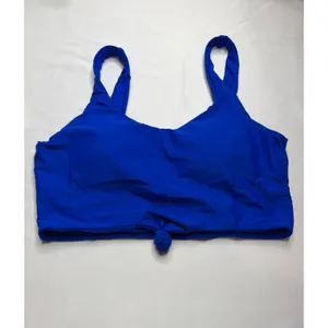 Zaful Womens Two Piece Bikini Set Royal Blue Front Knot Top Black High Waist S thumbnail 7