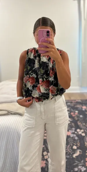 Anthropologie Bubble Floral Tank Size Small thumbnail 1