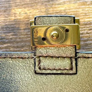 Fendi Metallic Gold Baguette FF Monogram Card Holder & Wallet thumbnail 4