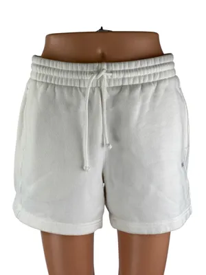 Aritzia TNA Sweatfleece Women's White Boyfriend Fit Lounge Mini Shorts Size S thumbnail 1