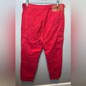 One Teaspoon Women's Cargo Motion Ruby‎ Red Jeans Cotton Size 28 thumbnail 4