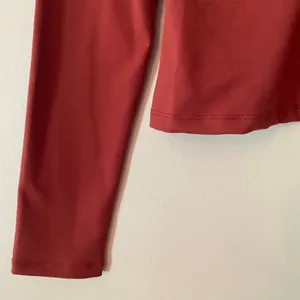 NWT Free People Intimately Red V-neck Cropped Stretchy Long Sleeve Top Medium thumbnail 5