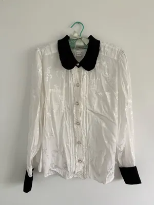 Anthropologie Maeve Long Sleeve Printed Silken Buttondown Blouse Size XL thumbnail 3