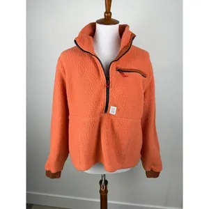 Topo Designs Subalpine Fleece Pullover Burnt Orange Half Zip Women's XL thumbnail 13