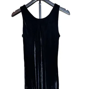 The Limited Vintage Black Silk Blend Velvet Sleeveless‎ Scoop Neck Midi Dress S thumbnail 2