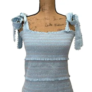 NWT Chelsea & Violet Smocked Mini Dress Ruffle Tiered Mayan Blue Size Large‎ thumbnail 2