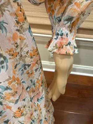 Patrons of Peace Floral Maxi Dress in Pink and Orange thumbnail 5