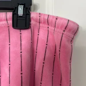 Women’s pink striped drawstring waist‎ soft fuzzy fleece pajama bottoms XL thumbnail 5