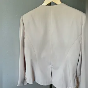 Vintage Jill Paige Beaded Blazer Champagne Embroidered Formal Jacket M-L thumbnail 11