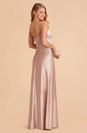 Birdy Grey Dress - TAUPE - Shiny Satin thumbnail 2