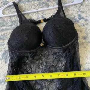 Daisy Fuentes Black Sheer Mesh Bodysuit thumbnail 10