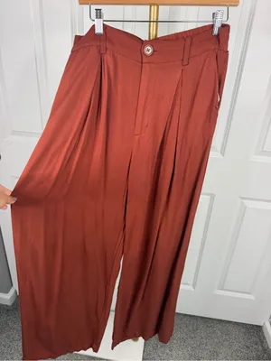 ReGeneration Celebrity Pink Rust Wide Leg Trousers Size L High Rise thumbnail 2