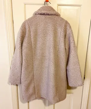 NWOT American eagle purple/gray long teddy jacket thumbnail 3