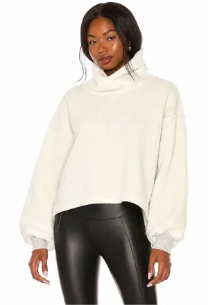 NWOT We The Free Elk Mountain Sherpa Pullover Opal Milk Medium Oversized Cozy thumbnail 1