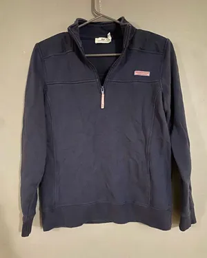 VINEYARD VINES Collegiate Shep Shirt Navy 1/4 Zip Sweatshirt Small thumbnail 1