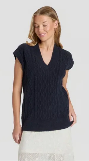 Universal Threads Navy Cable Knit V-Neck Sweater Vest Sz M thumbnail 1