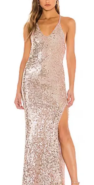 Retrofete Marie Dress In Rose Gold Size XS/S thumbnail 1