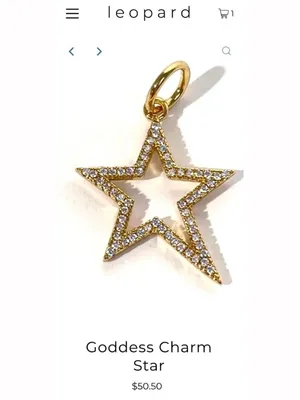 Leopard Boutique Goddess Charm Star Pendant with 18K Gold Over Sterling Silver thumbnail 11