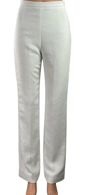 Kookai Oyster Tailored Women White High Rise Straight Leg Trousers Pants Size 34 thumbnail 1