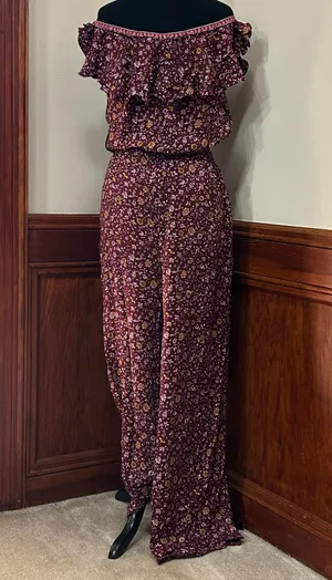 Chelsea & Violet Island Vacation Off-the-Shoulder Ruffle Jumpsuit thumbnail 1