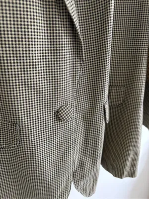 Vintage A. Byer Brown Cream Gingham Lightweight Blazer Size Large thumbnail 4