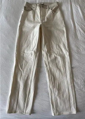 Abercrombie Leather Trim 90s Straight Ultra High Raise Jeans thumbnail 1