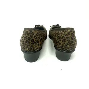 Munro Size 6 Ballet Brown Leopard Cheetah Animal Print 1.5" Heel‎ Slip On thumbnail 4