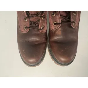 Timberland Women's brown suede colorblock pattern lace up boot size 7.5 thumbnail 2