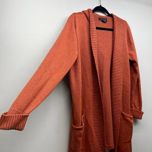 Tahari Open Front Hooded Duster Knit Cardigan Womens 1X Work Travel Outdoor thumbnail 5