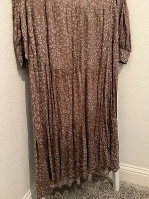 A New Day brown leopard print maxi dress with ruffle sleeves and V-neckline, size XS thumbnail 3