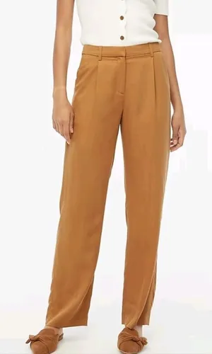 J Crew Wide-leg pleated twill trouser pant thumbnail 1