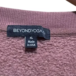 Beyond‎ Yoga Work From Home Mauve Fleece Crewneck Pullover Sweatshirt Size XL thumbnail 6