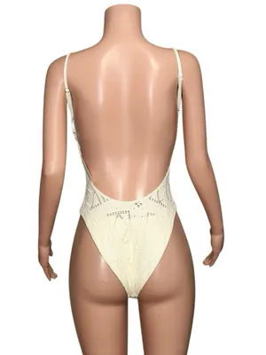 FRANKIES BIKINIS Juliet Cheeky One Piece Swimsuit, Angel Dust, Medium thumbnail 6