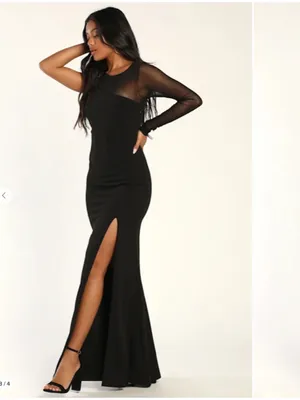 LULU's Sexy Chic Prom Wedding Cocktail Formal Event Long Sleeve Mermaid Maxi thumbnail 3