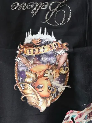 Handmade Ice cold‎ black tote bag thumbnail 1