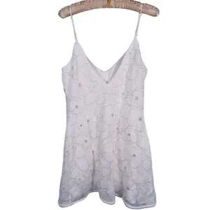 NWT Abercrombie Beaded Pearl Floral Mini Dress Size L White Bridal Event Party thumbnail 4