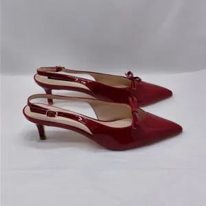 French Connection Slingback Heels Womens Size 10 Red Patent Pointed Toe Pumps thumbnail 13