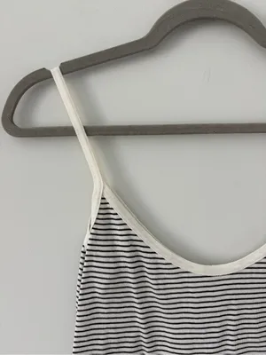 Anne Fontaine Paris Vintage Lindsey White Black Stripe Sleeveless Cami M thumbnail 2