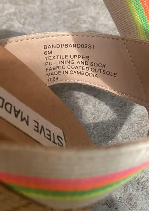 Steve Madden Bandi Neon Stripe Platform Sandals thumbnail 5