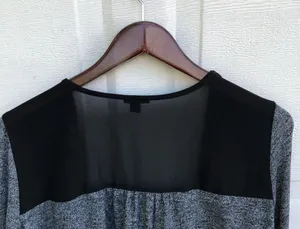 Torrid Women’s Cardigan Gray Black Open Front Sheer Plus 2X thumbnail 5