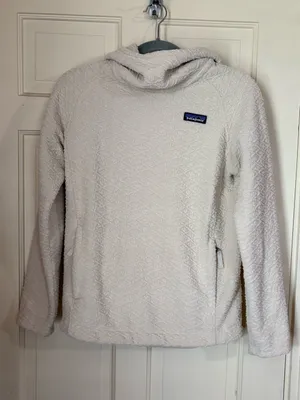 Patagonia Hoodie Womens Small Cream Pullover Diamond Capra Hoody Fleece Sweater thumbnail 10