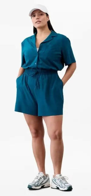 New Athleta M Avenue Romper Coastal Teal Medium thumbnail 1
