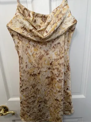 Hello Molly Satin Cowl Neck Mini Dress Abstract Print NWT Size Medium US 6 AU 10 thumbnail 2